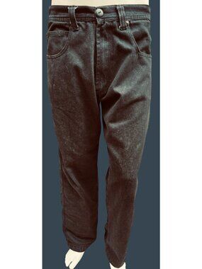 Vintage Rich Kids Jeans Y2K Black Embroidered Pockets Baggy 34x34